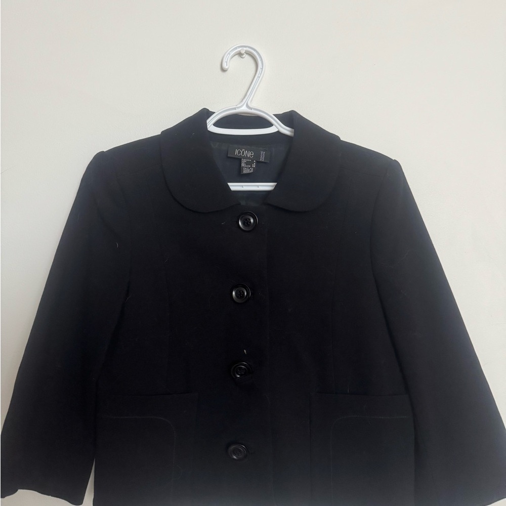 Simons Black Pea Coat Classic Design